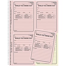 Quill Brand® While You Were Out Book, 11 x 8-1/2,  Assorted, 200 Forms/Book (745214)