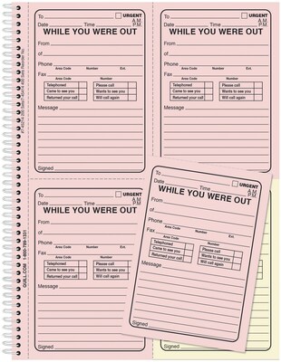 Quill Brand® While You Were Out Book, 11 x 8-1/4, Assorted,  400 Forms/Book (745414)