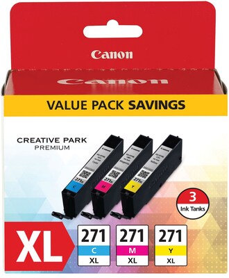 Canon 271 Cyan/Magenta/Yellow Ink Cartridge, 3/Pack   (0337C005)