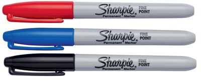 Sharpie Permanent Markers, Fine Tip, Assorted Inks, 3/Pack (30173)