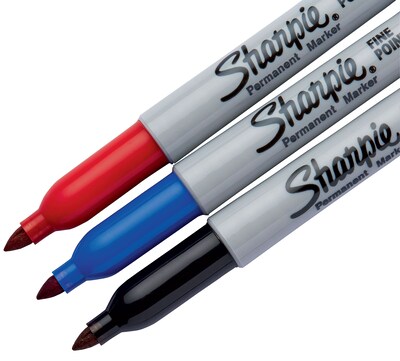 Sharpie Permanent Markers, Fine Tip, Assorted Inks, 3/Pack (30173)