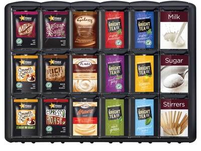 Flavia 18 Compartment Plastic Coffee Freshpack Merchandiser, Black (MDR9179)