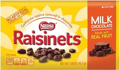 Nestlé® Raisinets® Milk Chocolate; 1.58-oz., 36/Box