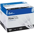 Quill Brand® Medium-Duty Plastic Cutlery; Forks, White, 300/Box