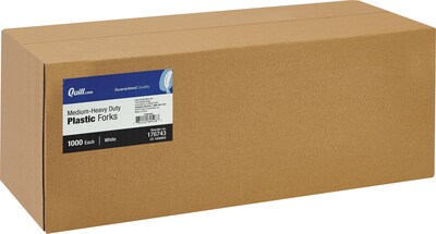 Quill Brand® Medium-Duty Plastic Forks; White, 1,000/Box