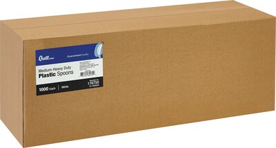 Quill Brand® Medium-Duty Plastic Spoons; White, 1000/Box
