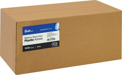 Quill Brand® Medium-Duty Plastic Knives; White, 1,000/Box