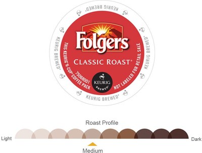 Folgers Classic Roast Coffee, Medium Roast, 0.28 oz. Keurig® K-Cup® Pods, 24/Box (6685)