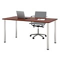 Bestar® 30x60 Table with Round Metal Legs, Bordeaux