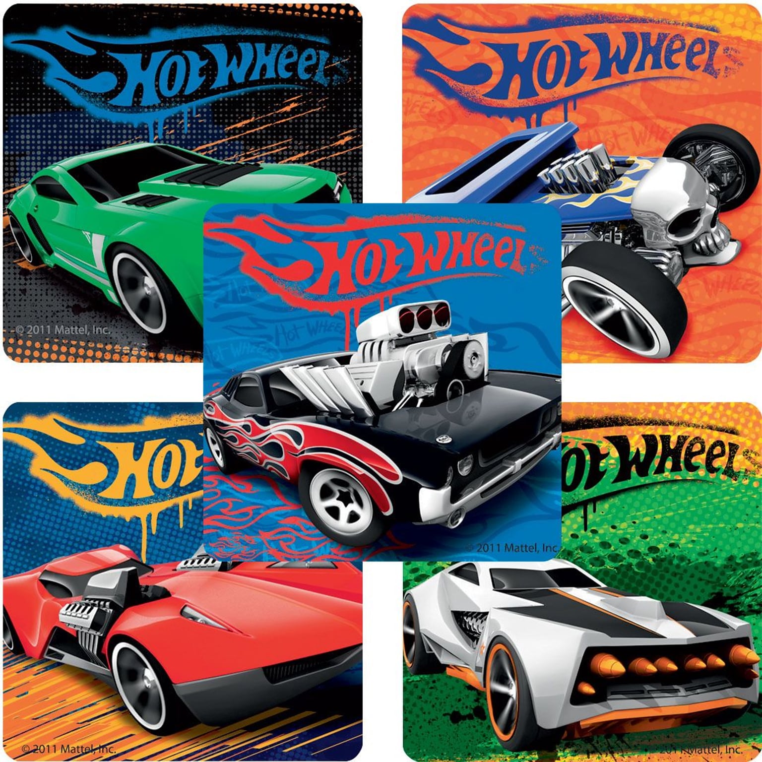 SmileMakers® Classic Hot Wheels™ Stickers; 2-1/2”H x 2-1/2”W, 100/Box