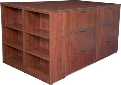 Regency Legacy 42H x 85W x 46D Stand Up Lateral File Quad with Bookcase End, Cherry (LSLFQUAD8546CH)