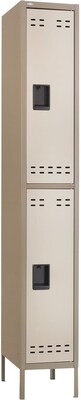 Safco® 78H x 12W x 18D Heavy-Gauge Steel Double Tier Locker; Two-Tone Tan