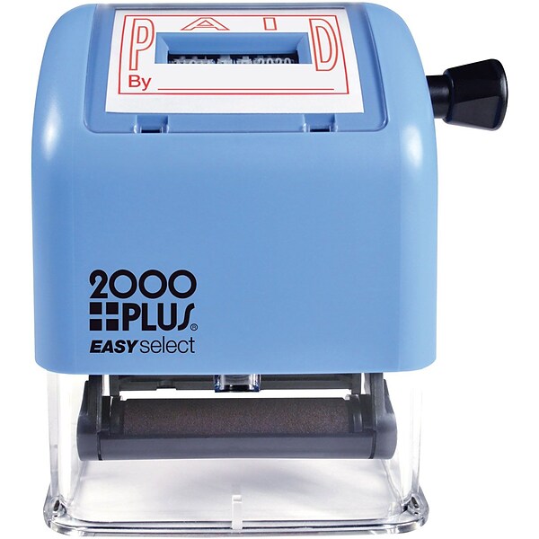 2000 PLUS® Easy Select Date and PAID Self-Inking Stamp, 1 x 1-13/16 Impression, Red ink (011093)