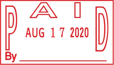 2000 PLUS® Easy Select Date and PAID Self-Inking Stamp, 1 x 1-13/16 Impression, Red ink (011093)