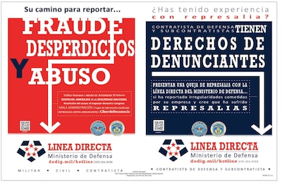 ComplyRight DOD Fraud and Whistleblower Hotline Poster, Spanish (E2250S)