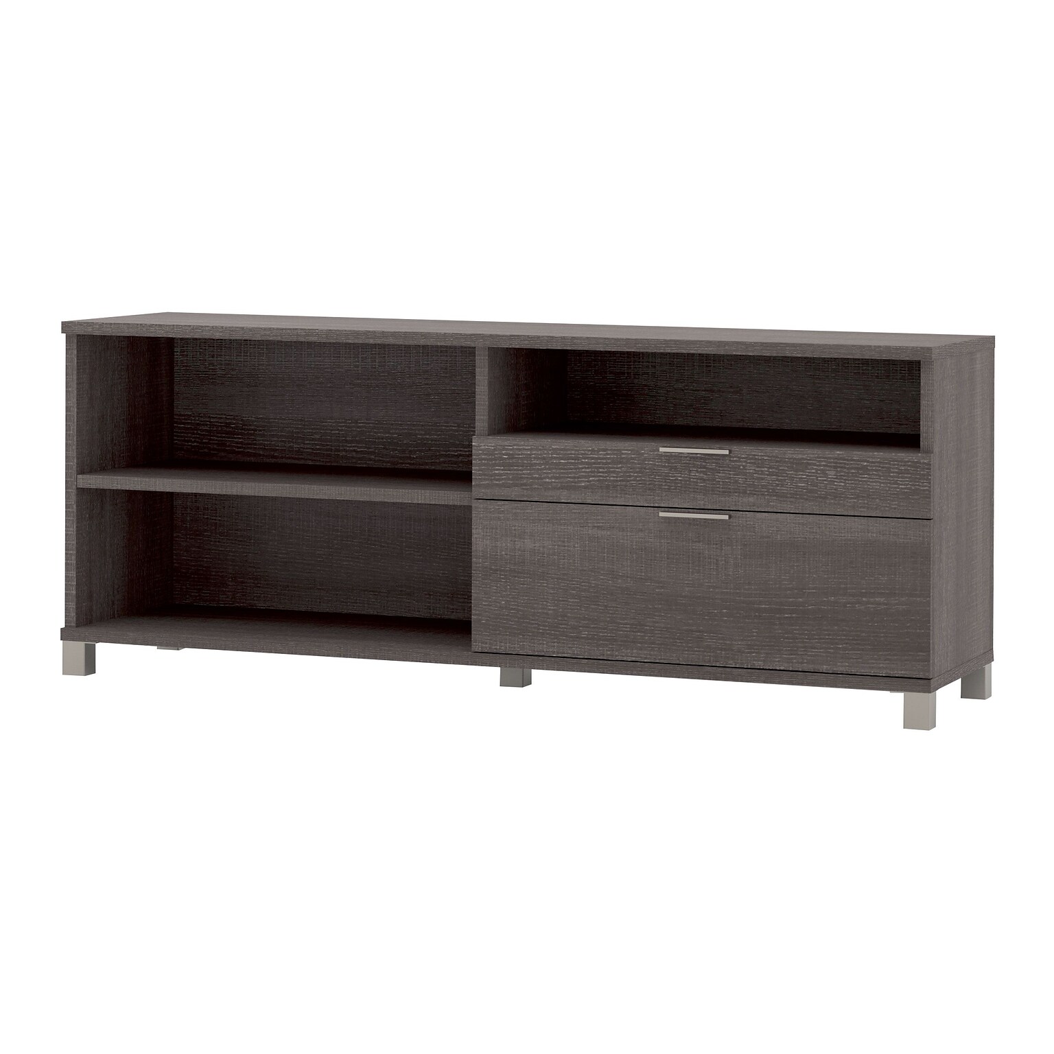 Bestar® Pro-Linea Credenza w/ Drawers in Bark Grey