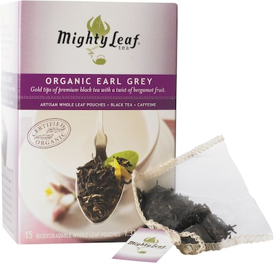 Mighty Leaf® Whole Leaf Tea Pouches, Organic, Earl Grey, 15/Box