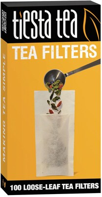 Tiesta Tea® Loose-Leaf Tea Filters, 4-6 Cup, White, 100/Box