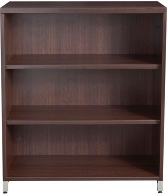 Regency OneDesk Collection in Java Finish, 2-Shelf Tower without Doors