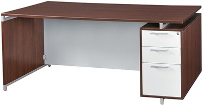Regency OneDesk Collection in Java Finish, Single-Pedestal Desk, 71
