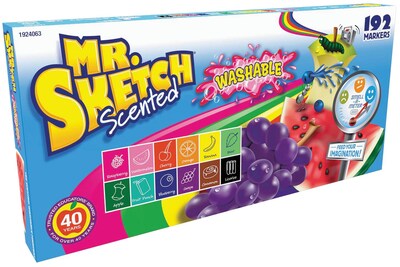 Mr. Sketch Scented Washable Markers, Chisel Tip, Assorted, 192/Pack (1924063)