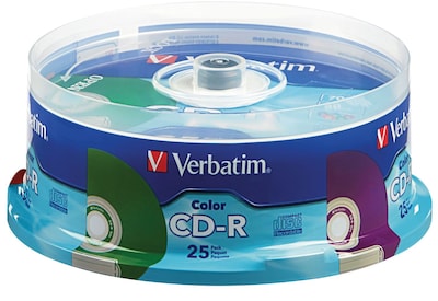 Verbatim CD-R 98433 52x Vibrant Assorted Colors, 25-Pack Spindle