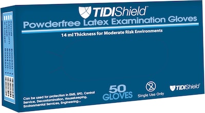 Tidi SafetyPlus Powder Free Blue Latex Gloves, XL, 1000/Carton (BS0480-15)