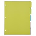 Office by Martha Stewart™ Binder Dividers, 5 Tab, Letter Size, Multi-Colored Plastic (28753)
