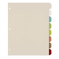 Office by Martha Stewart™ Binder Dividers, 8 Tab, Letter Size, Multi-Colored Plastic (28752)