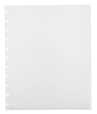 Martha Stewart Discbound 1-Pocket School Folder, Clear, 3/Pack (44473)