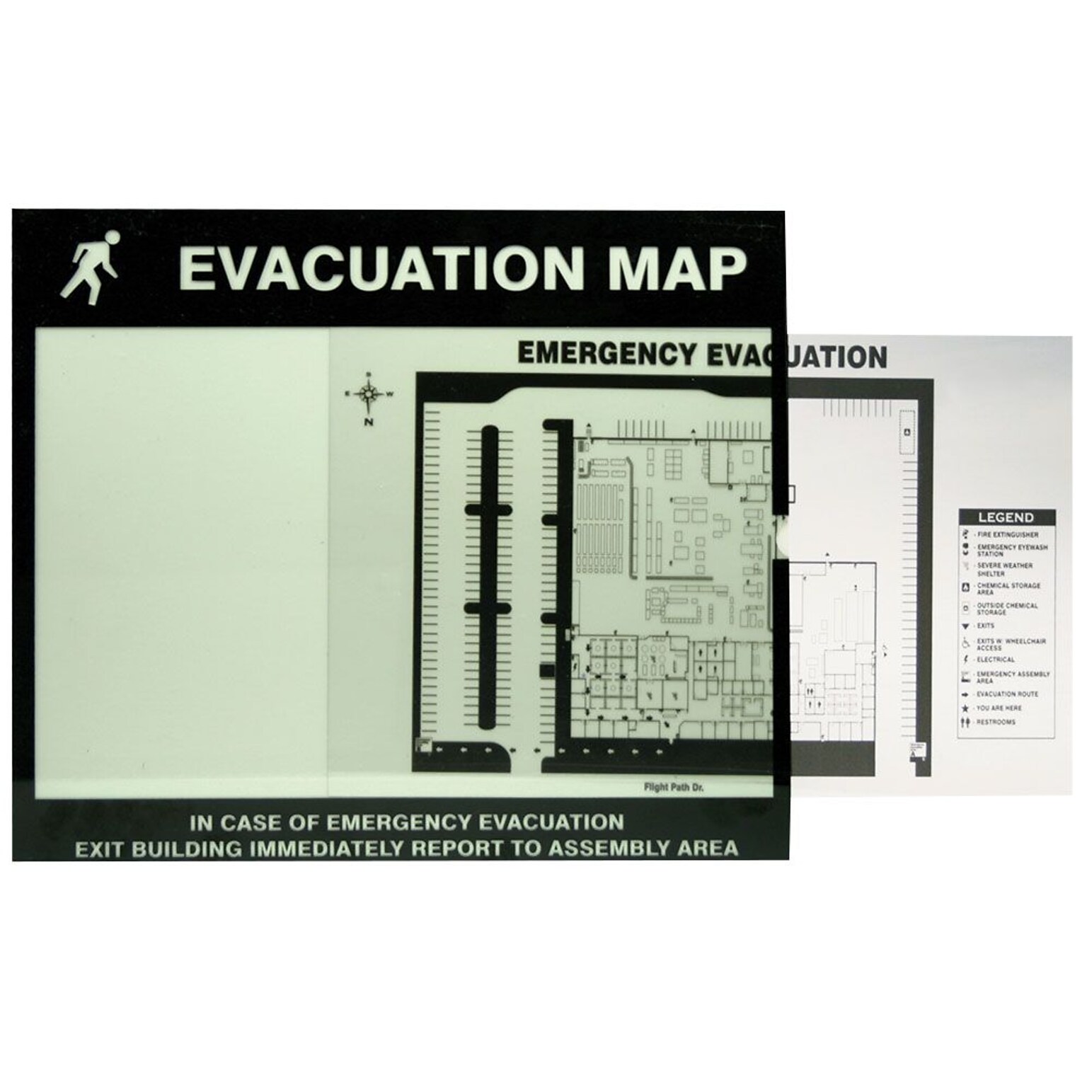 Accuform Lumi-Glow Evacuation Map Holder, 8.5 x 11 Insert Size (DTA202)