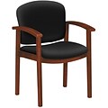 HON® 2111 Invitation Reception Series Wood Guest Chair, Cognac w/ Black Fabric