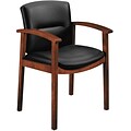 HON® 5000 Series Park Avenue Collection Guest Chair; Black Leather/Cognac