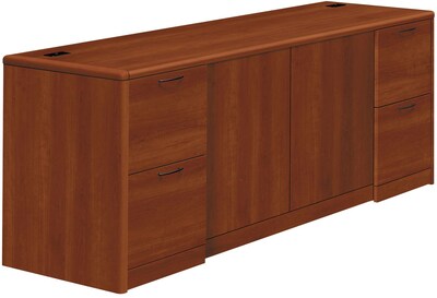 HON® 10700 Series in Cognac, 72 Credenza w/ Full Pedestals & Doors