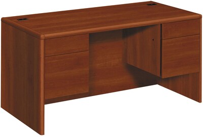 HON® 10700 Series in Cognac, 60 Kneespace Credenza w/ 3/4 Pedestals (HON10771CO)