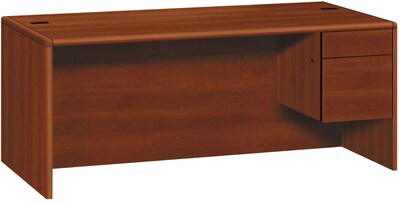 HON® 10700 Series in Cognac; 72" Desk w/ Right 3/4 Pedestal