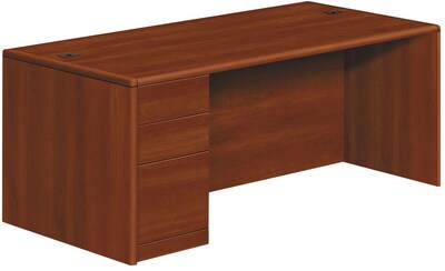HON® 10700 Series in Cognac, 72" Desk w/ Left  Full Pedestal