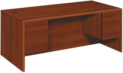 HON® 10700 Series in Cognac, 72 Desk w/ 3/4 Pedestals