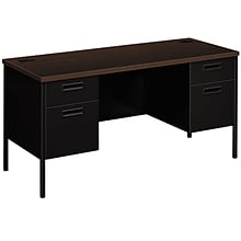 HON® Metro Classic Double Credenza, 60 x 24 x 29.5, 4 x File Drawer(s), Box Drawer(s), Double Ped