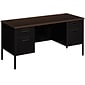 HON® Metro Classic Double Credenza, 60" x 24" x 29.5", 4 x File Drawer(s), Box Drawer(s), Double Pedestal