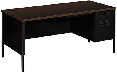 HON® Metro Classic Right Pedestal Desk, 66 x 30 x 29.5, 4 x Box Drawer(s), File Drawer(s), Single