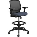 HON® Quotient™ Computer Stool with Adjustable Arms, Mesh/Fabric, Cerulean, Seat: 19W x 19D, Back: 19W x 19H