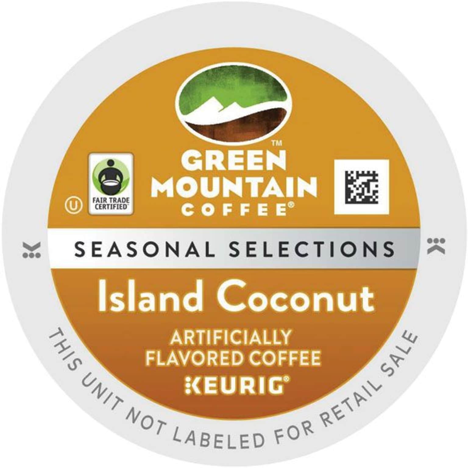 Green Mountain Island Coconut Coffee, Keurig® K-Cup® Pod, Light Roast, 96/Carton (GMT6720CT)