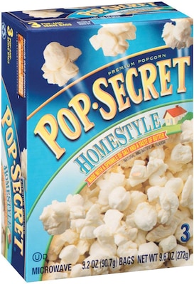 Pop Secret Microwave Popcorn, Homestyle, 3.5 oz. Bags, 3 Bags/Box