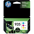 HP 935 Cyan/Magenta/Yellow Standard Yield Ink Cartridge, 3/Pack (N9H65FN#140)