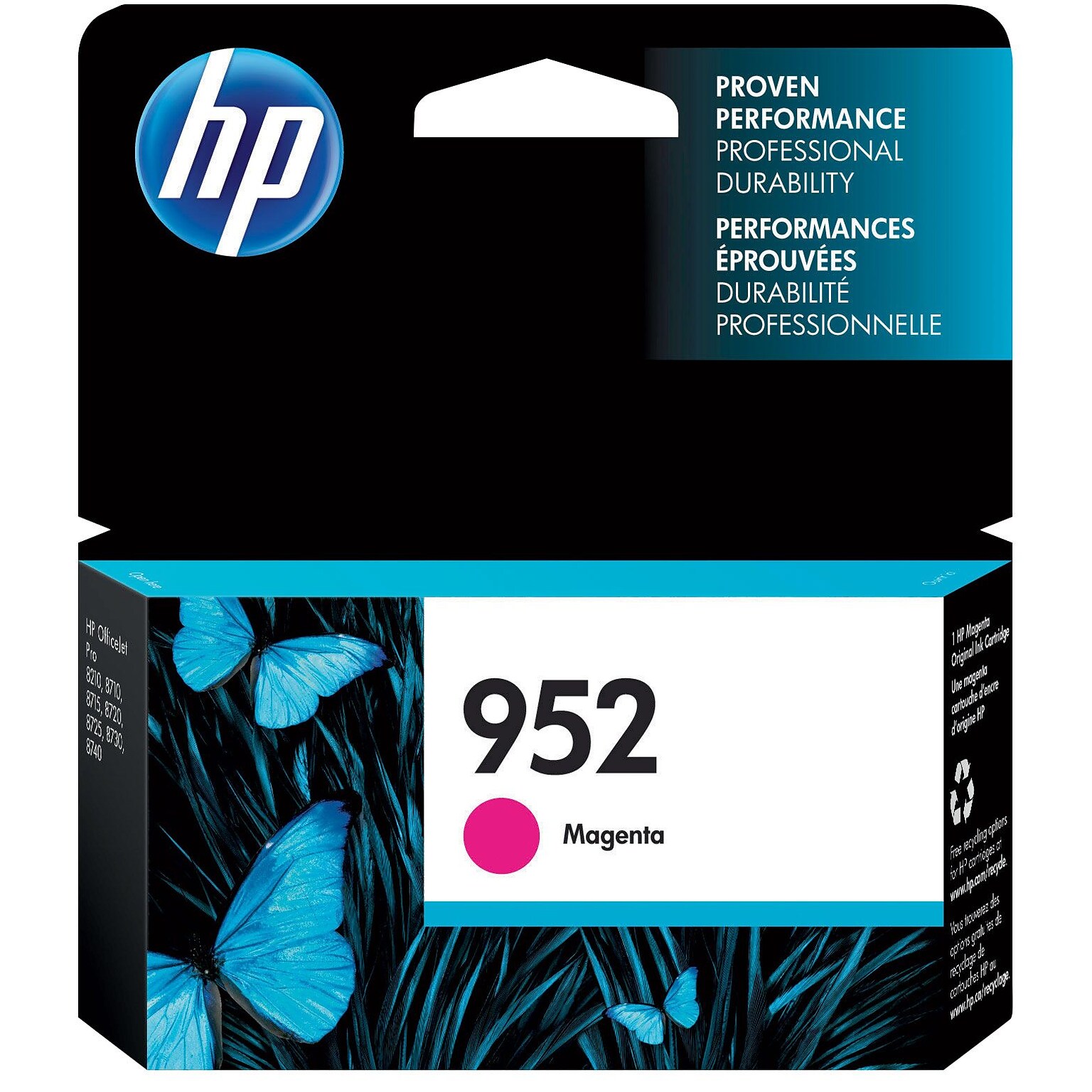 HP 952 Magenta Standard Yield Ink Cartridge (L0S52AN#140), print up to 630 pages