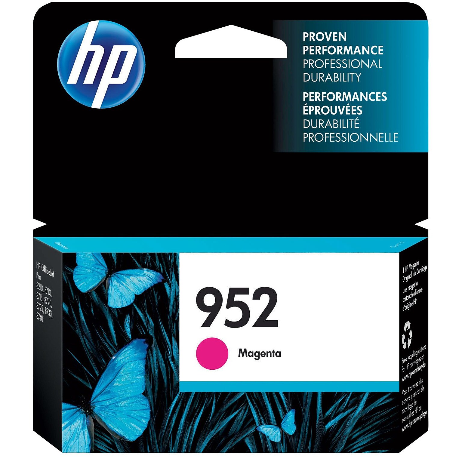 HP 952 Magenta Standard Yield Ink Cartridge, Print Up to 630 Pages (L0S52AN#140)