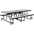 NPS® 8 Mobile Fixed Bench Cafeteria Table, Grey