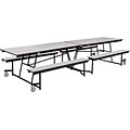 NPS® 12 Mobile Fixed Bench Cafeteria Table, Grey