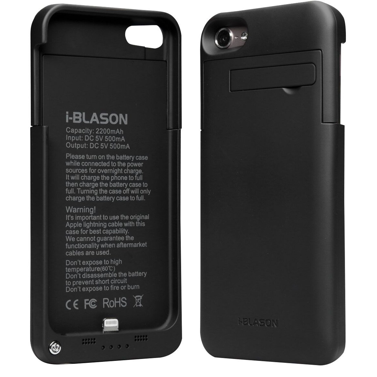 i-Blason PowerGlider 8-Pin Lightning Rechargeable Battery Case for Apple iPod Touch 5th Generation, Black